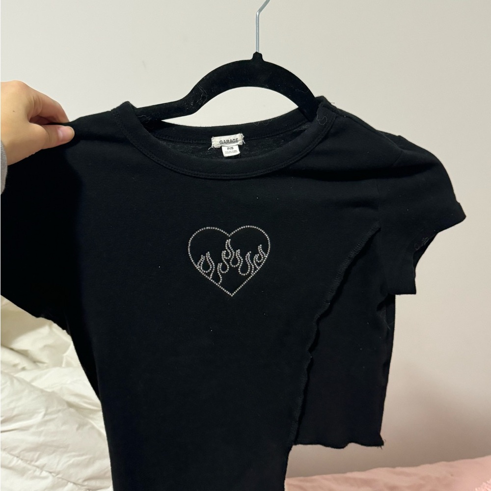 Cute bedazzled crop tee